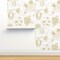 Yellow Flowers Mustard Bee Honey Toile Beehive Honeycomb Hexagon Pollen Beekeeper Handdrawn Modern Apiary Custom Removable Wallpaper by Spoonflower Peel & Stick Wallpaper 2FT Wide